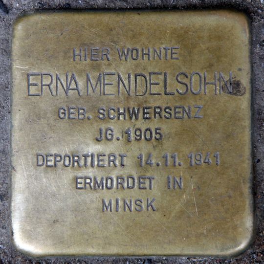 Stolperstein en memoria de Erna Mendelsohn