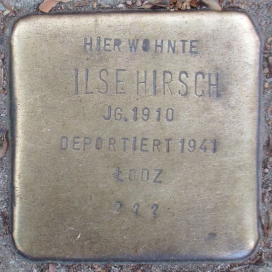 Stolperstein dedicated to Ilse Hirsch