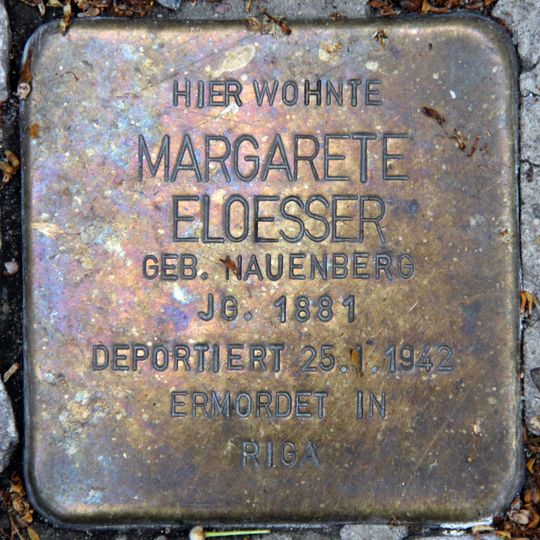 Stolperstein en memoria de Margarete Eloesser