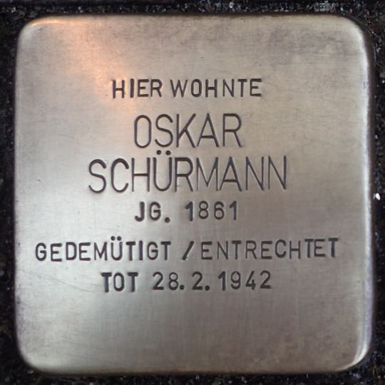 Stolperstein für Oskar Schürmann