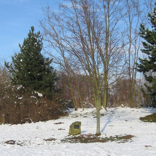 Památný kámen u železničního přejezdu ve Všejanech