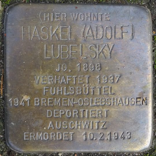 Stolperstein dedicated to Haskel Lubelsky