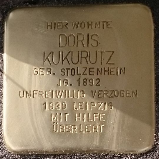 Stolperstein dedicated to Doris Kukurutz