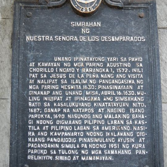 Church of Our Lady of the Abandoned historical marker