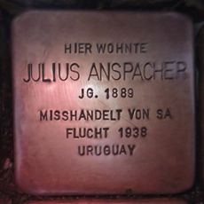 Stolperstein dedicated to Julius Anspacher