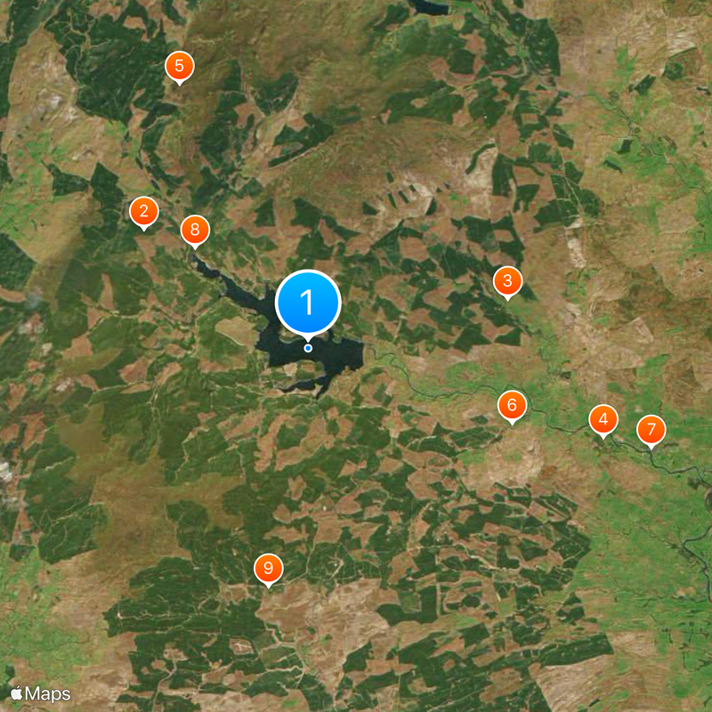 Lago di Kielder Mappa