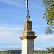 Wayside cross in front of chapel of Our Lady of Help (Brno-Líšeň)
