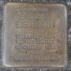 Stolperstein dedicated to Siegmund Biedermann