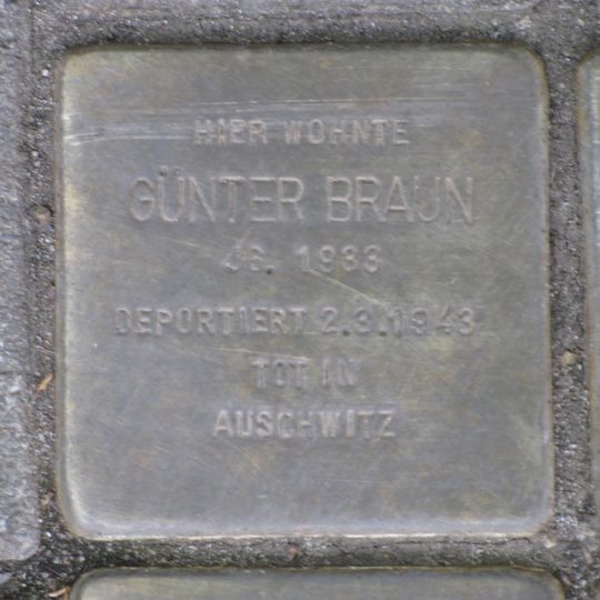 Stolperstein en memoria de Günter Braun