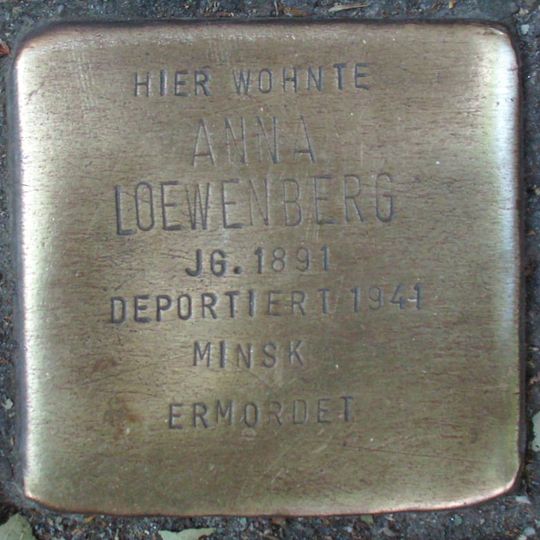 Stolperstein dedicated to Anna Loewenberg
