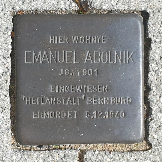 Stolperstein en memoria de Emanuel Abolnik