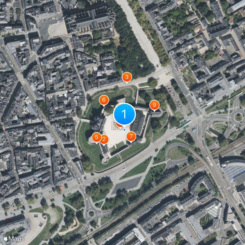 Château des ducs de Bretagne Carte