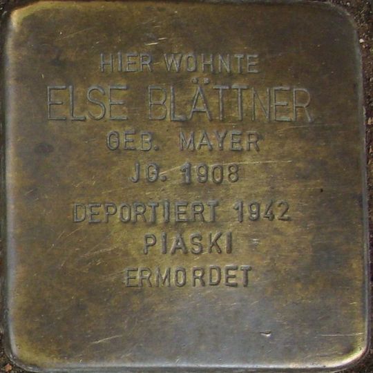 Stolperstein à la mémoire d’Else Blättner