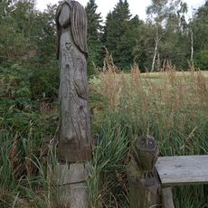 Statue of woman and owl at Zvičina