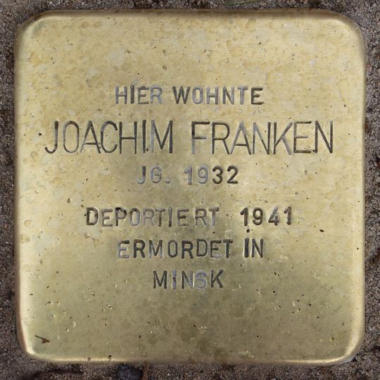 Stolperstein en memoria de Joachim Franken