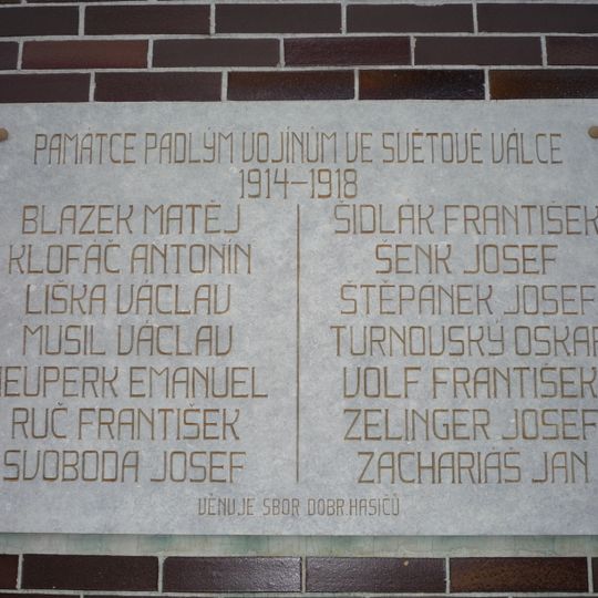 Pamětní deska I.světová válka