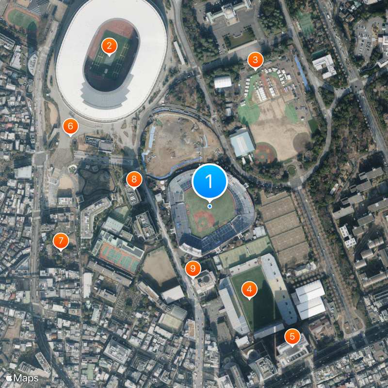 Meiji Jingu Stadium Map