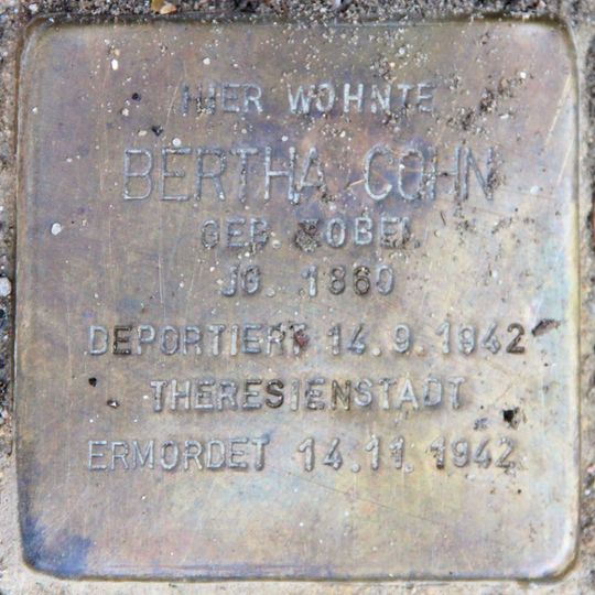 Stolperstein dedicated to Bertha Cohn