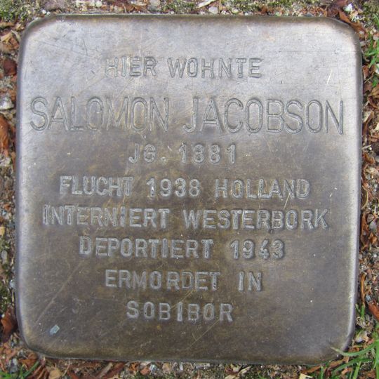 Stolperstein dedicated to Salomon Jacobson