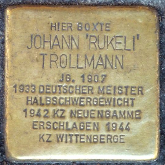 Stolperstein en memoria de Johann ‚Rukeli‘ Trollmann