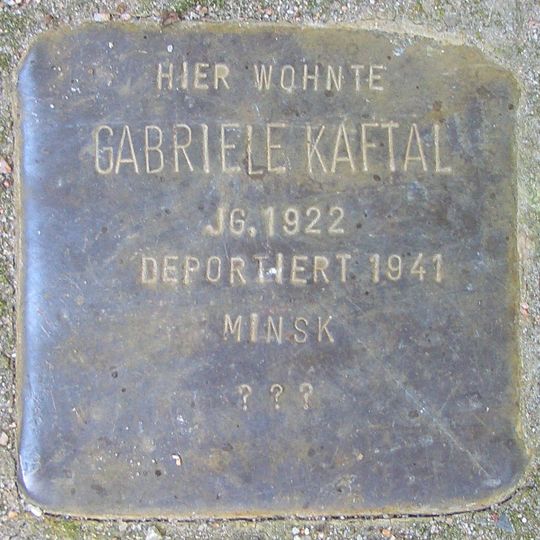 Stolperstein à la mémoire de Gabriele Kaftal
