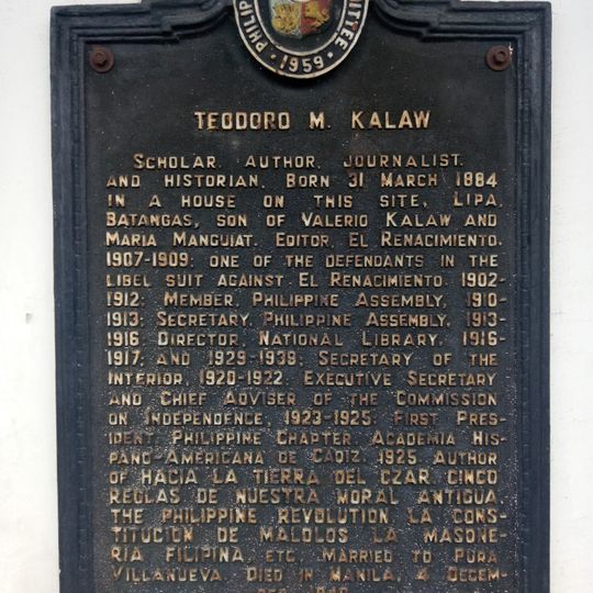 Teodoro M. Kalaw historical marker