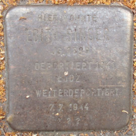 Stolperstein dedicated to Edith Singer
