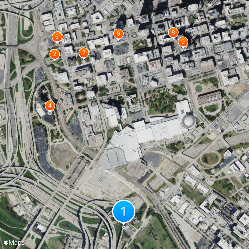 Dallas Sportatorium Map