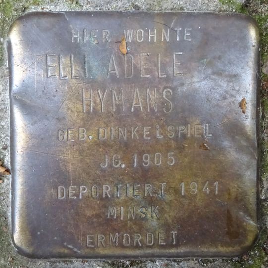 Stolperstein dedicated to Elli Adele Hymans
