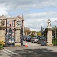 Gates, piers and wall at North end of Crewe Hall Drive