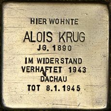 Stolperstein dedicated to Alois Krug