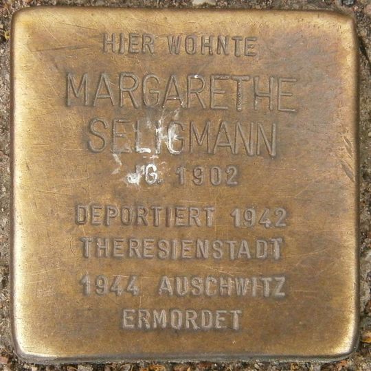 Stolperstein en memoria de Margarethe Seligmann