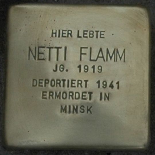 Stolperstein dedicated to Netti Flamm