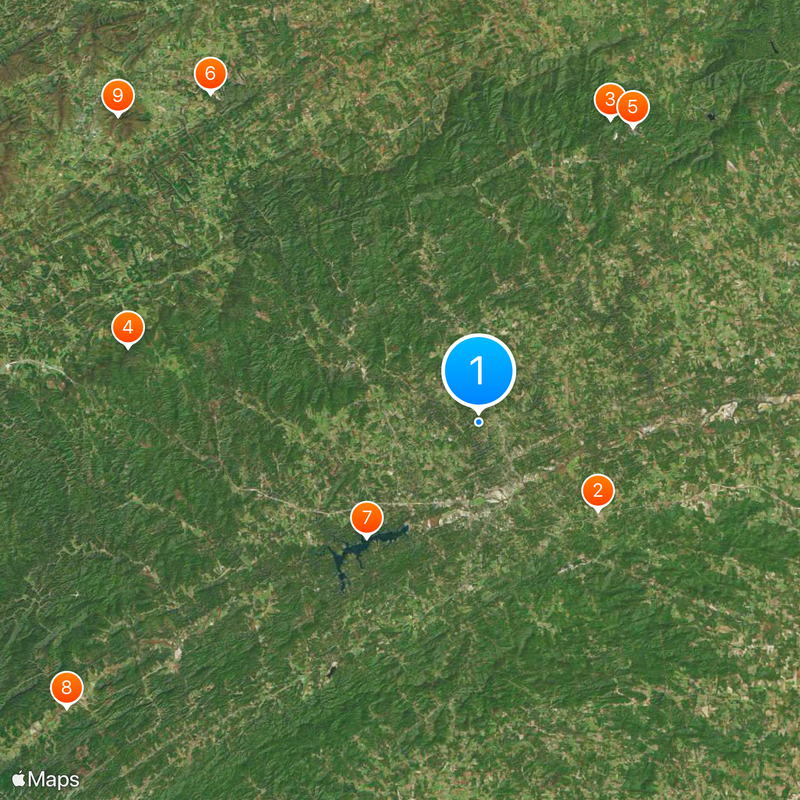 Condado de Wilkes Mapa