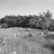 De begraafplaats bevat 53 staande grafstenen en 9 fragmenten, die half in de bodem verdwenen zijn