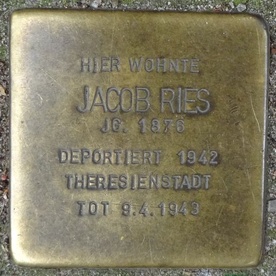 Stolperstein en memoria de Jacob Ries