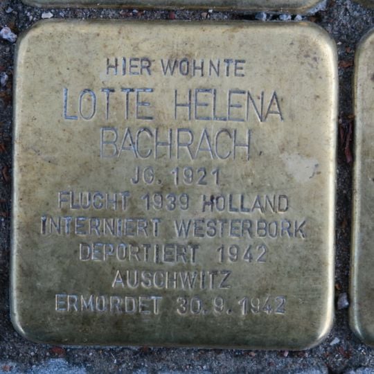 Stolperstein dedicated to Lotte Helena Bachrach