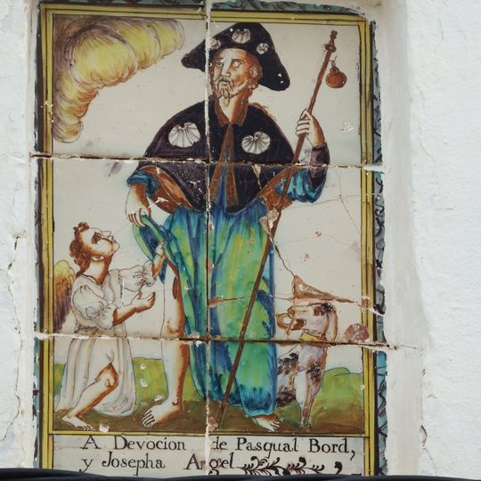 Ceramic panel of Saint Roch at 21 Sant Miquel street