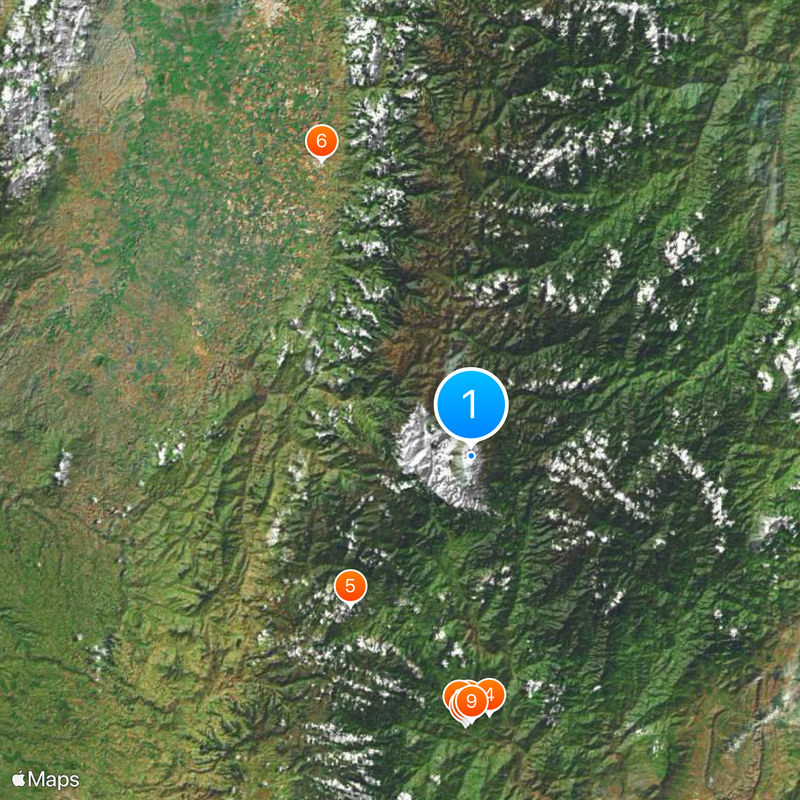 Nevado del Huila Mapa