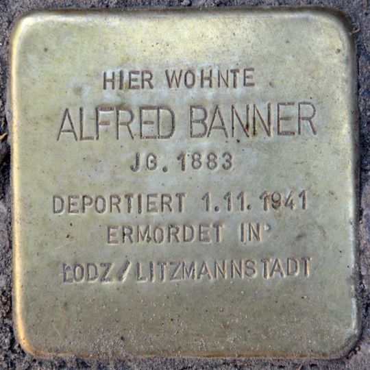 Stolperstein dedicated to Alfred Banner