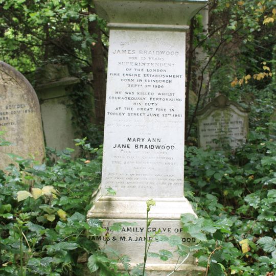 Monument To James Braidwood In Abney Park Cemetery