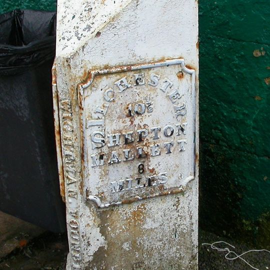 Milepost At Southern Corner Of Yard Of White Hart Inn