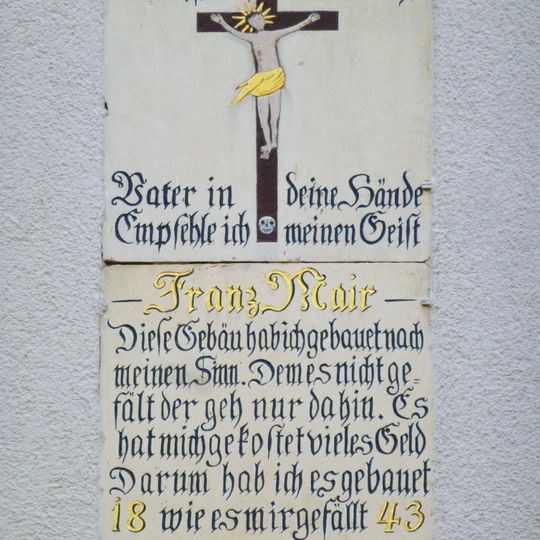 Im Giebel Dachauer Haustafel