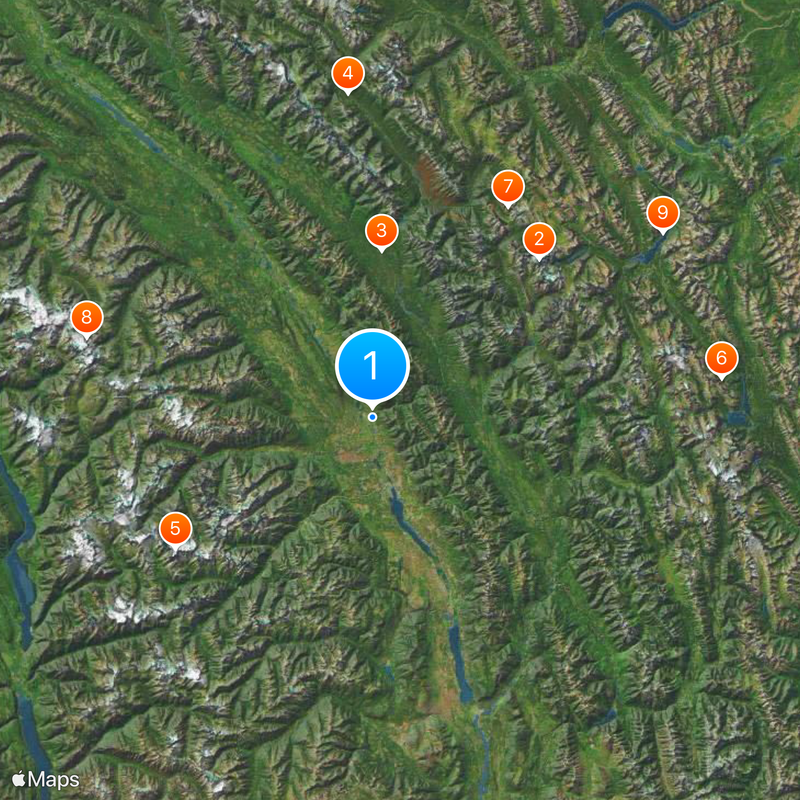 Radium Hot Springs Map