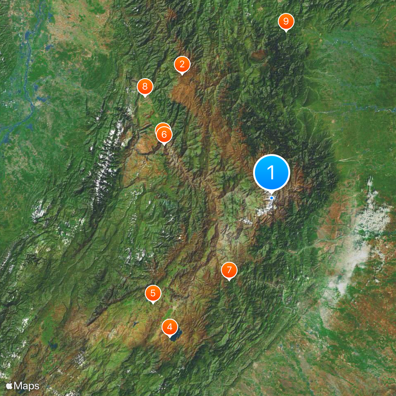 Sierra Nevada del Cocuy Karte