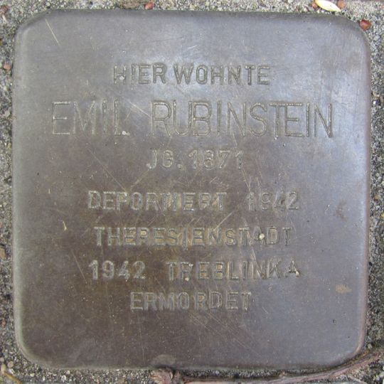 Stolperstein dedicated to Emil Rubinstein