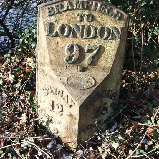 Milestone, Bramfieldhall Wood