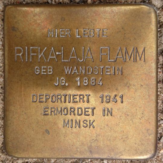 Stolperstein à la mémoire de Rifka-Laja Flamm