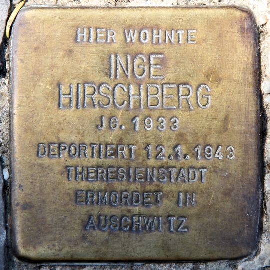 Stolperstein dedicated to Inge Helga Hirschberg