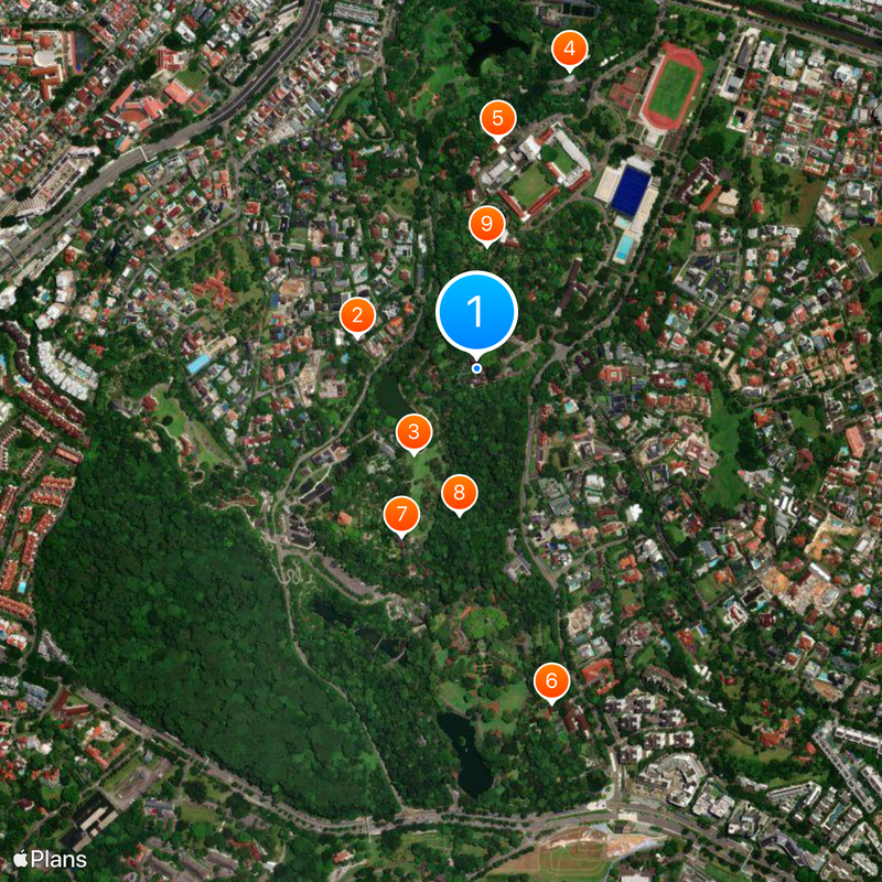 Jardin botanique de Singapour Carte